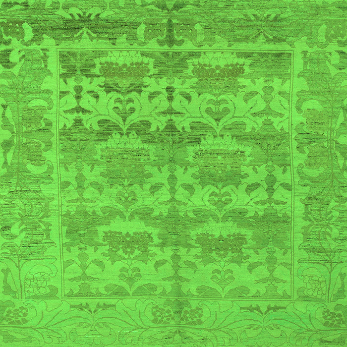 Square Oriental Green Traditional Rug, abs1677grn