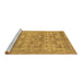 Sideview of Machine Washable Oriental Brown Traditional Rug, wshabs1677brn