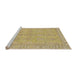 Sideview of Machine Washable Abstract Metallic Gold Rug, wshabs1678