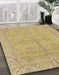 Machine Washable Abstract Metallic Gold Rug in a Family Room, wshabs1678