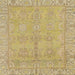 Square Machine Washable Abstract Metallic Gold Rug, wshabs1678