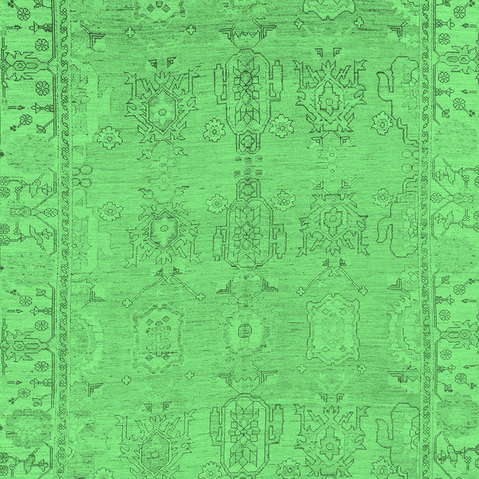 Machine Washable Oriental Emerald Green Traditional Area Rugs, wshabs1678emgrn