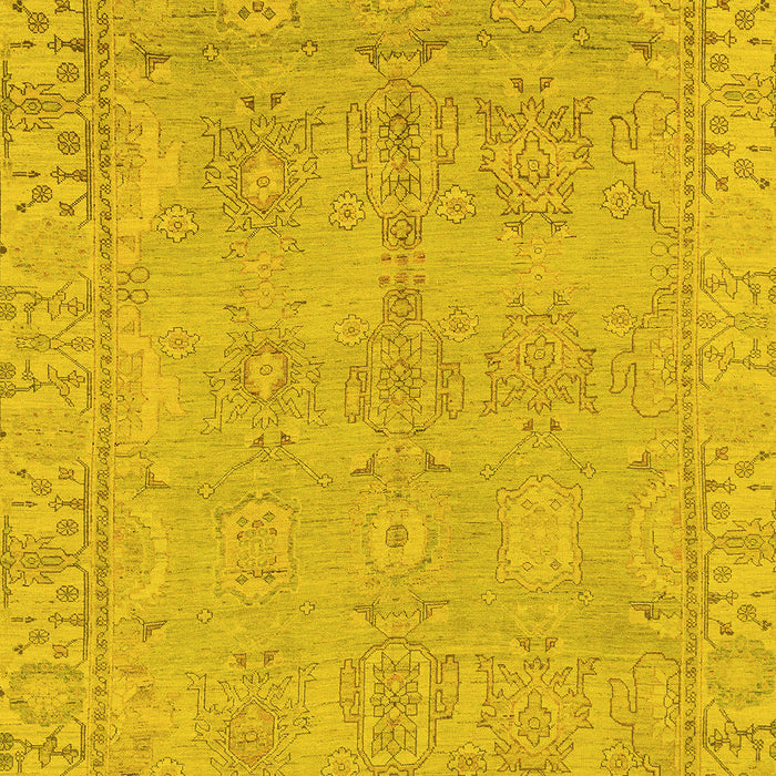 Machine Washable Oriental Yellow Traditional Rug, wshabs1678yw