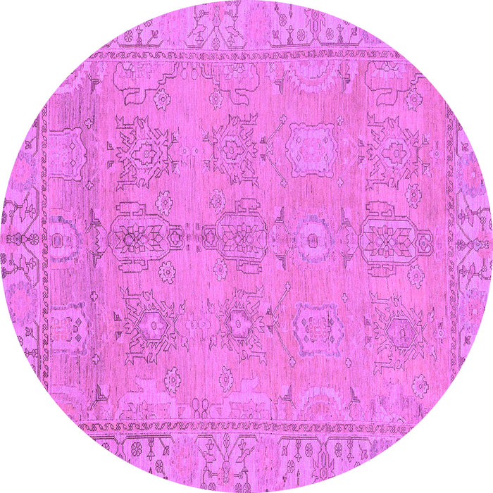 Round Machine Washable Oriental Purple Traditional Area Rugs, wshabs1678pur