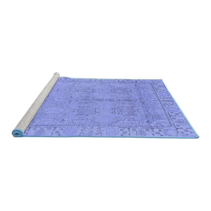 Sideview of Machine Washable Oriental Blue Traditional Rug, wshabs1678blu