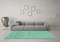 Machine Washable Oriental Light Blue Traditional Rug, wshabs1678lblu