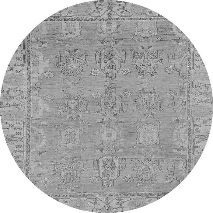 Round Oriental Gray Traditional Rug, abs1678gry