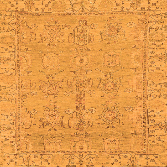 Square Machine Washable Oriental Orange Traditional Area Rugs, wshabs1678org