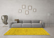 Machine Washable Oriental Yellow Traditional Rug in a Living Room, wshabs1678yw