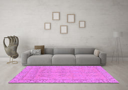 Machine Washable Oriental Purple Traditional Area Rugs in a Living Room, wshabs1678pur