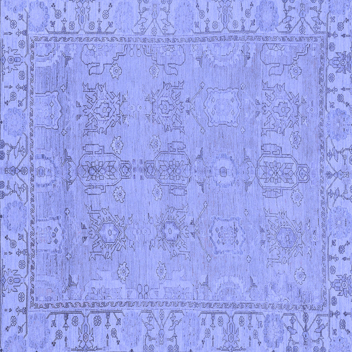 Square Machine Washable Oriental Blue Traditional Rug, wshabs1678blu