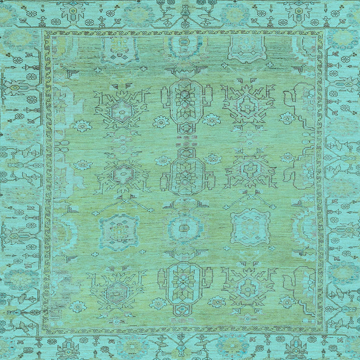Square Machine Washable Oriental Light Blue Traditional Rug, wshabs1678lblu