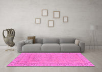 Machine Washable Oriental Pink Traditional Rug, wshabs1678pnk