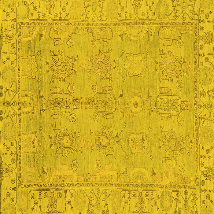 Square Oriental Yellow Traditional Rug, abs1678yw