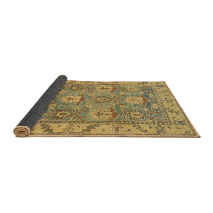 Sideview of Abstract Gold Oriental Rug, abs1679