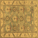 Square Machine Washable Oriental Brown Traditional Rug, wshabs1679brn