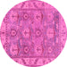 Round Oriental Pink Traditional Rug, abs1679pnk