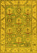 Machine Washable Oriental Yellow Traditional Rug, wshabs1679yw