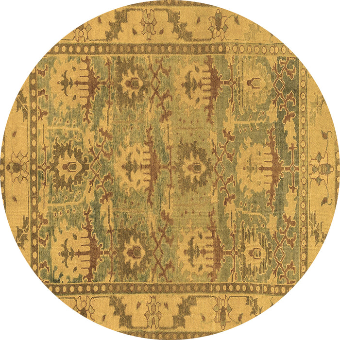 Round Machine Washable Oriental Brown Traditional Rug, wshabs1679brn