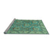 Sideview of Machine Washable Oriental Light Blue Traditional Rug, wshabs1679lblu