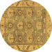 Round Oriental Brown Traditional Rug, abs1679brn