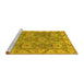 Sideview of Machine Washable Oriental Yellow Traditional Rug, wshabs1679yw