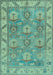 Machine Washable Oriental Light Blue Traditional Rug, wshabs1679lblu