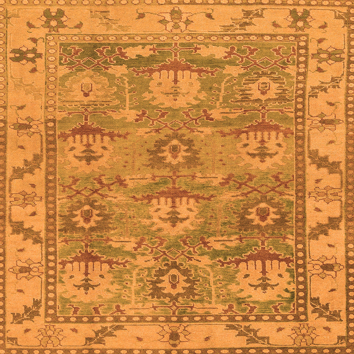 Square Oriental Orange Traditional Rug, abs1679org