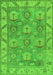 Machine Washable Oriental Green Traditional Area Rugs, wshabs1679grn