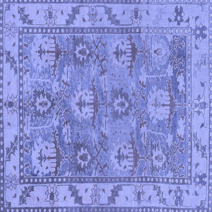 Square Machine Washable Oriental Blue Traditional Rug, wshabs1679blu