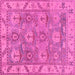 Square Oriental Pink Traditional Rug, abs1679pnk