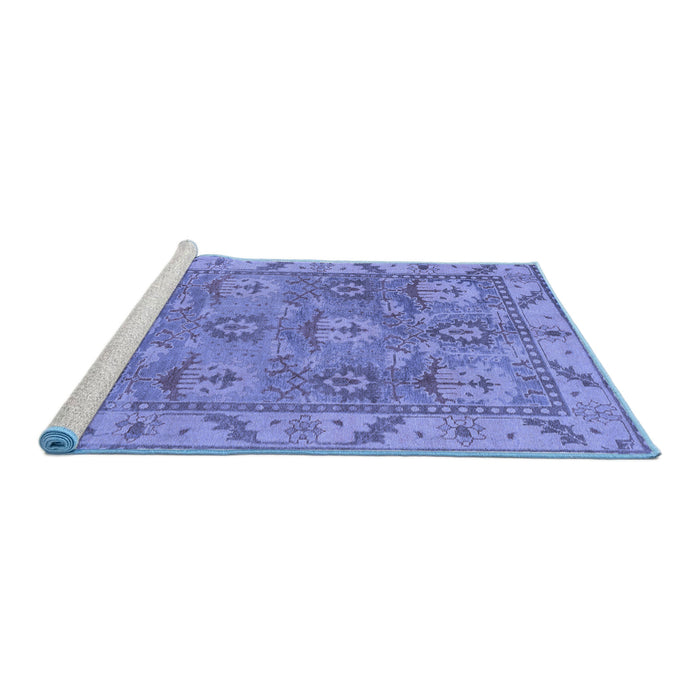 Sideview of Machine Washable Oriental Blue Traditional Rug, wshabs1679blu