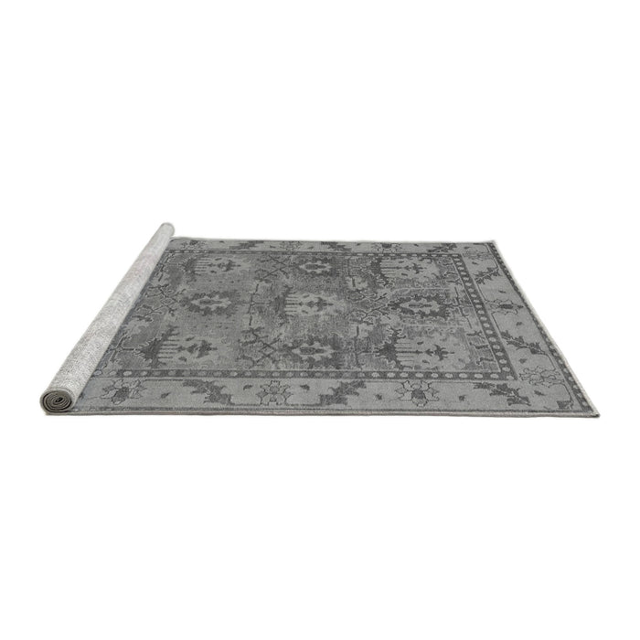 Sideview of Machine Washable Oriental Gray Traditional Rug, wshabs1679gry