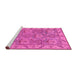 Sideview of Machine Washable Oriental Pink Traditional Rug, wshabs1679pnk