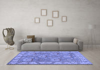 Machine Washable Oriental Blue Traditional Rug, wshabs1679blu