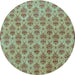 Round Machine Washable Abstract Light Blue Modern Rug, wshabs167lblu