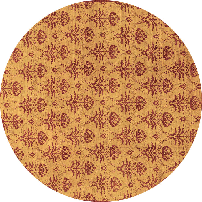 Round Machine Washable Abstract Brown Modern Rug, wshabs167brn