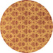 Round Machine Washable Abstract Brown Modern Rug, wshabs167brn