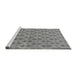 Sideview of Machine Washable Abstract Gray Modern Rug, wshabs167gry