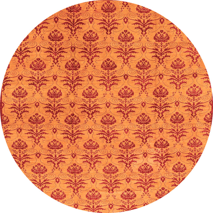 Round Abstract Orange Modern Rug, abs167org