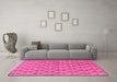 Machine Washable Abstract Pink Modern Rug in a Living Room, wshabs167pnk