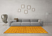 Machine Washable Abstract Yellow Modern Rug in a Living Room, wshabs167yw