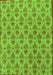 Machine Washable Abstract Green Modern Area Rugs, wshabs167grn