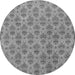 Round Machine Washable Abstract Gray Modern Rug, wshabs167gry