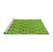 Sideview of Machine Washable Abstract Green Modern Area Rugs, wshabs167grn