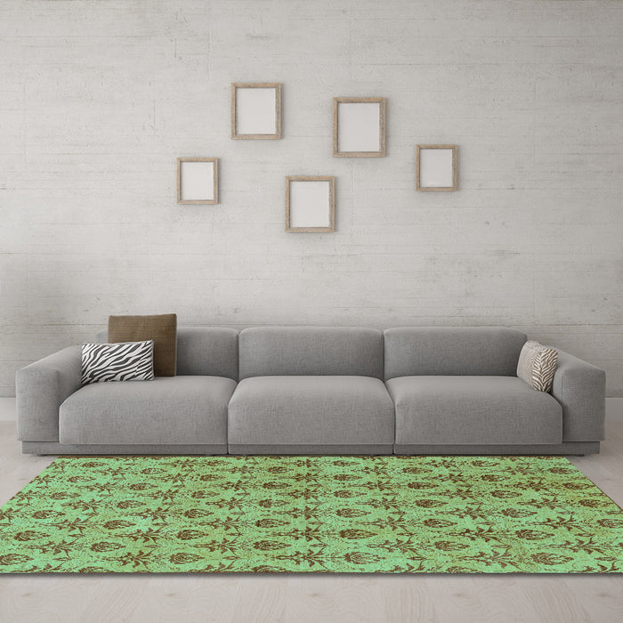 Machine Washable Abstract Turquoise Modern Area Rugs in a Living Room,, wshabs167turq