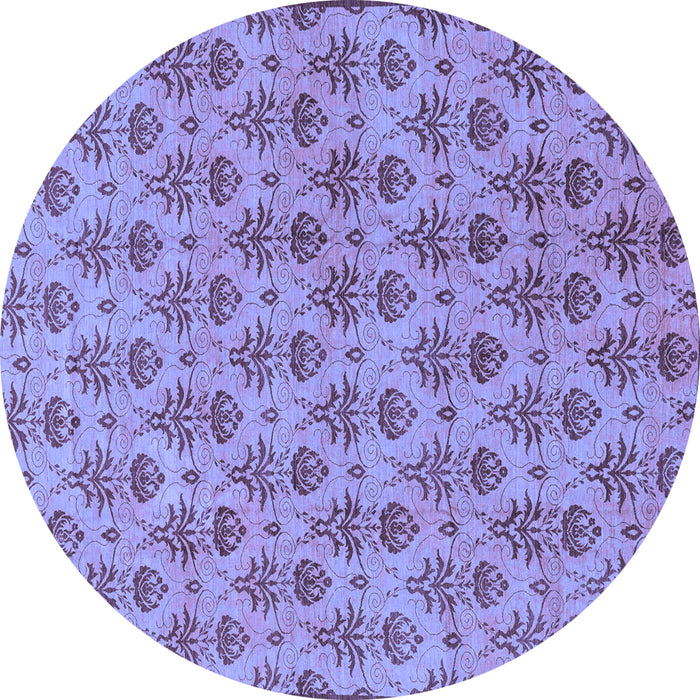 Round Abstract Blue Modern Rug, abs167blu
