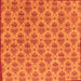 Square Machine Washable Abstract Orange Modern Area Rugs, wshabs167org