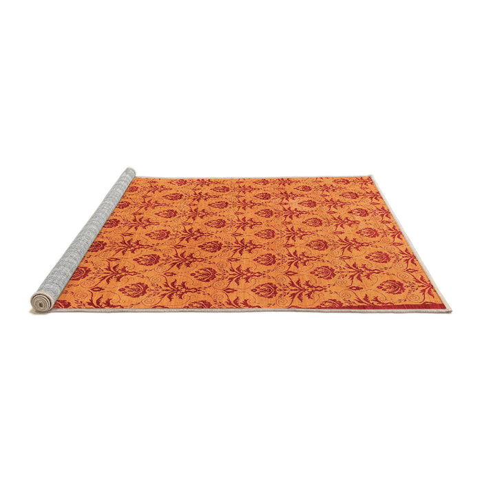 Sideview of Machine Washable Abstract Orange Modern Area Rugs, wshabs167org