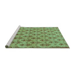 Sideview of Machine Washable Abstract Turquoise Modern Area Rugs, wshabs167turq